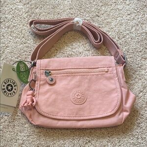 Kipling Rose Pink Crossbody Bag with Adjustable Strap
